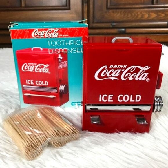 Vintage Coca-Cola Toothpick Dispenser w/ Toothpicks - Picture 1 of 14